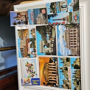 Vintage European Travel Postcard Collection including NIP Bonne Annee cards